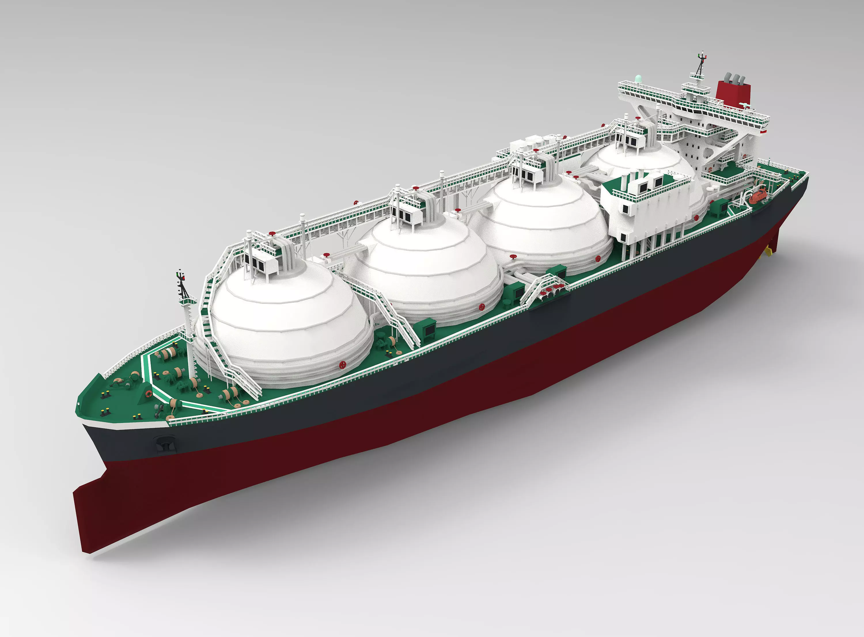 LNG Gas Carrier Low-poly Low-poly 3D model_0