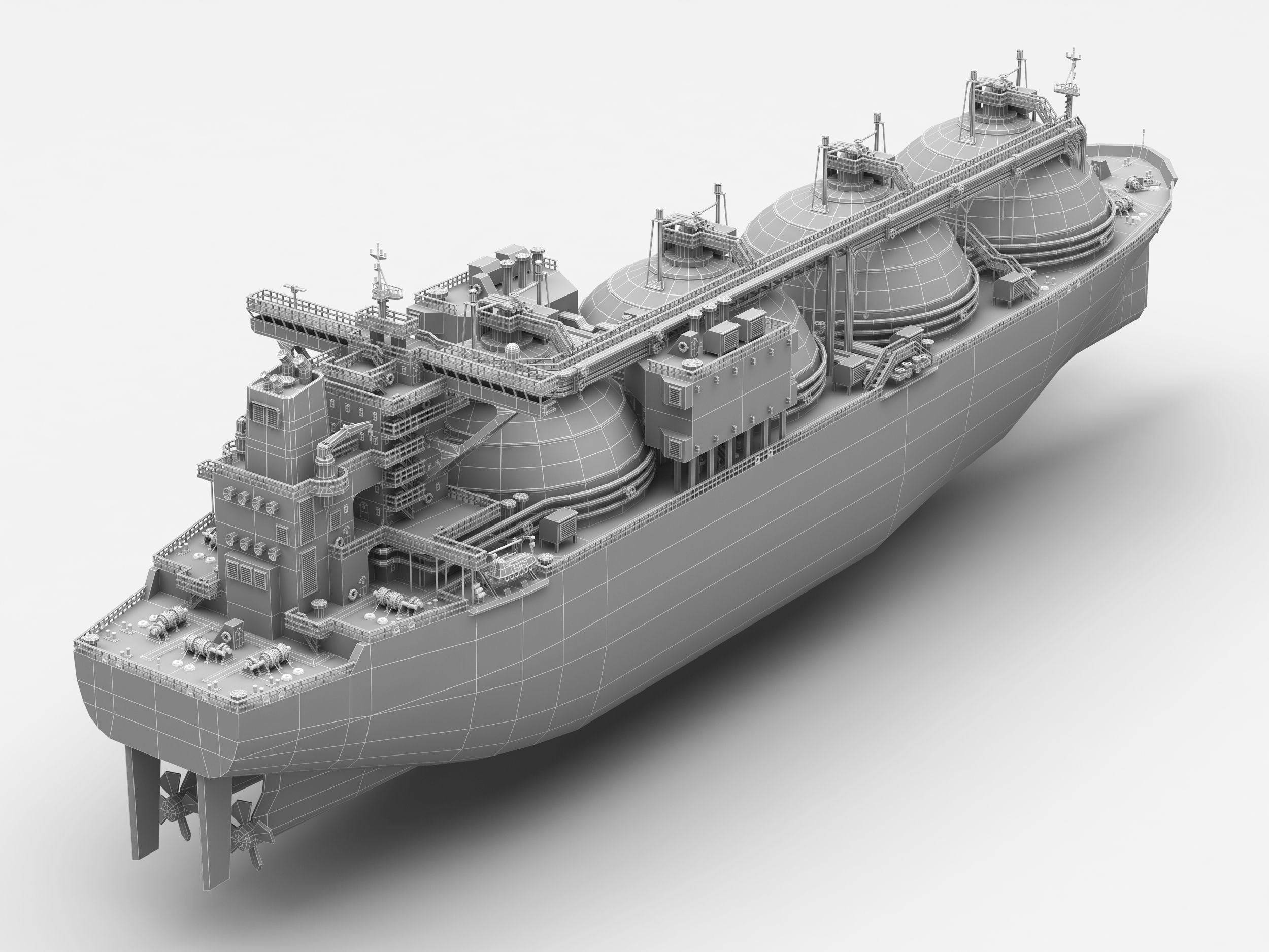 LNG Gas Carrier Low-poly Low-poly 3D model_3