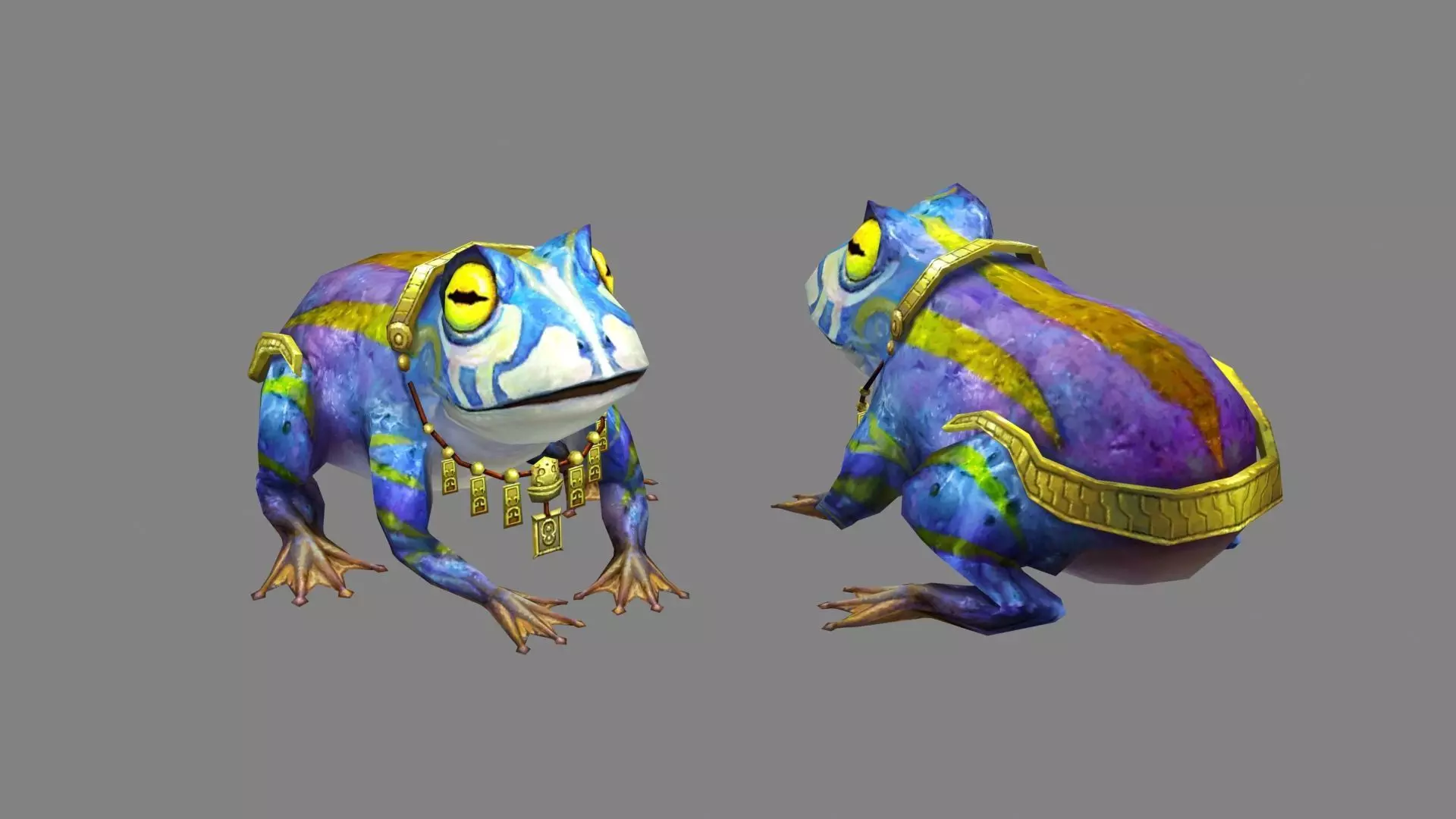 Cartoon mutant frog Low-poly 3D model_0