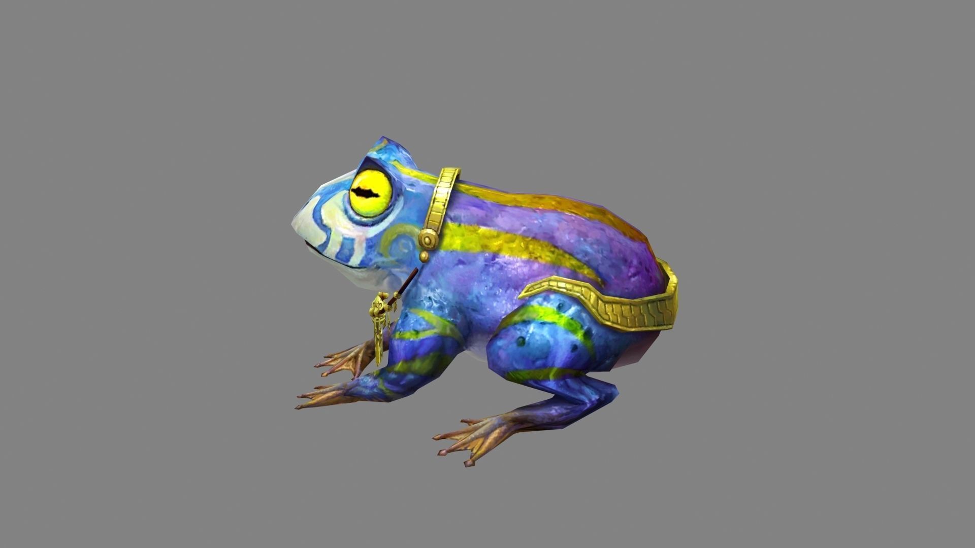 Cartoon mutant frog Low-poly 3D model_2
