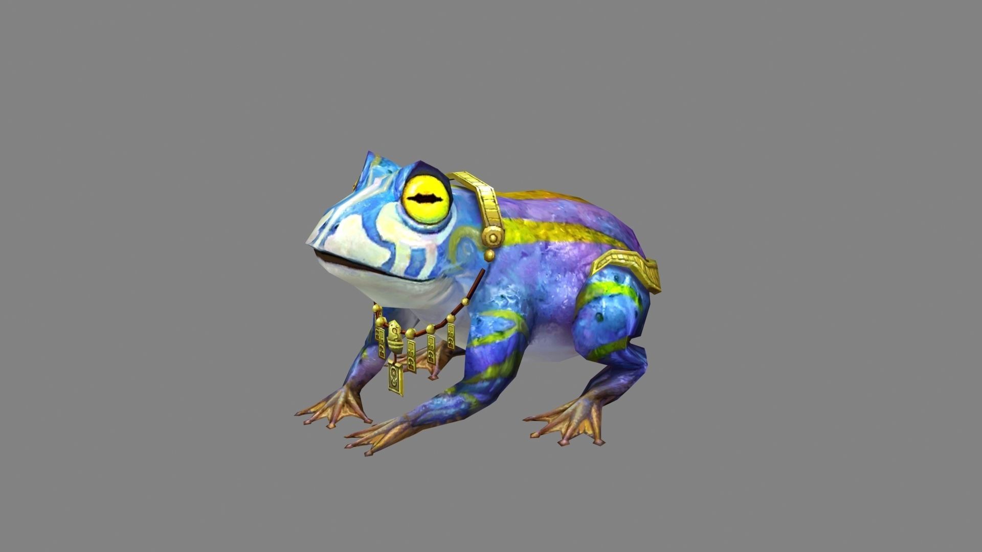 Cartoon mutant frog Low-poly 3D model_1