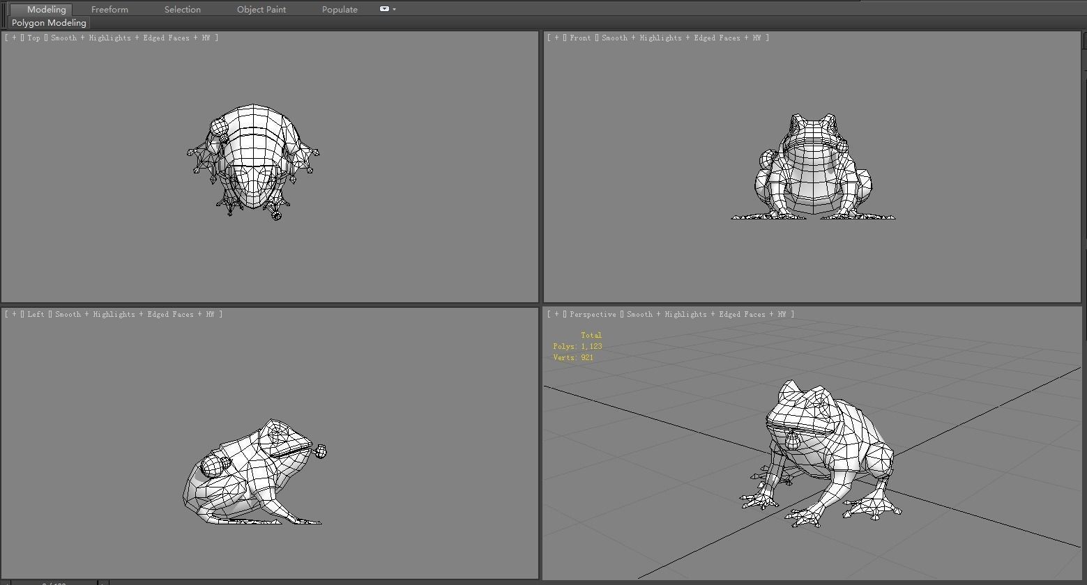 Smoking frog monster Low-poly 3D model_6