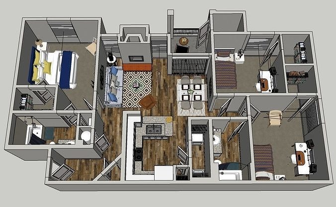 VRAY READY FLOOR PLAN 05 3D model
