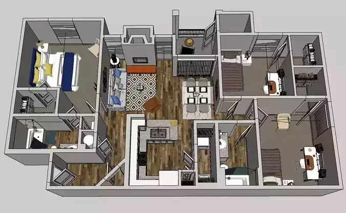 VRAY READY FLOOR PLAN 05
