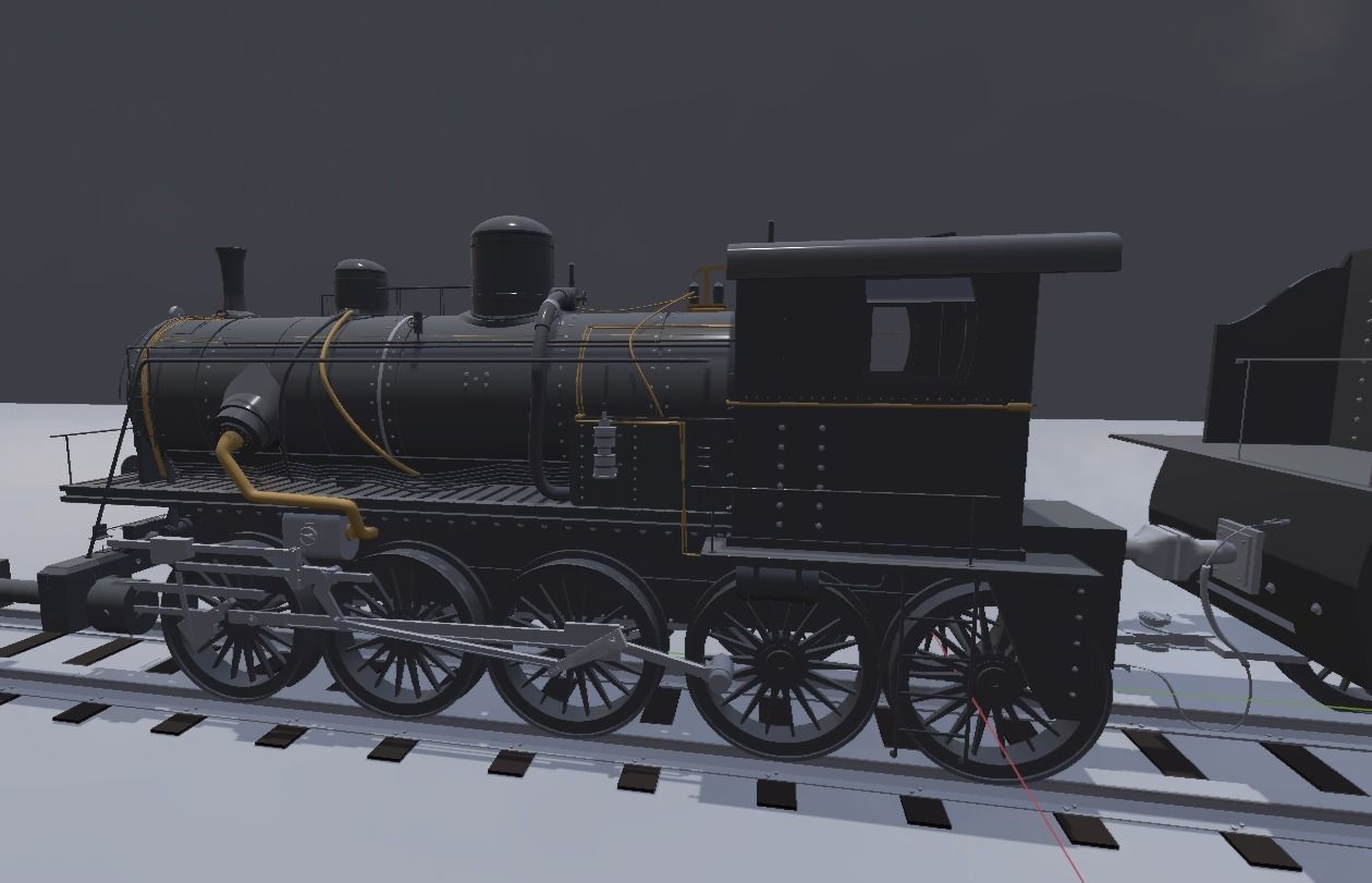 Train Locomotive with wagon 3D model_5