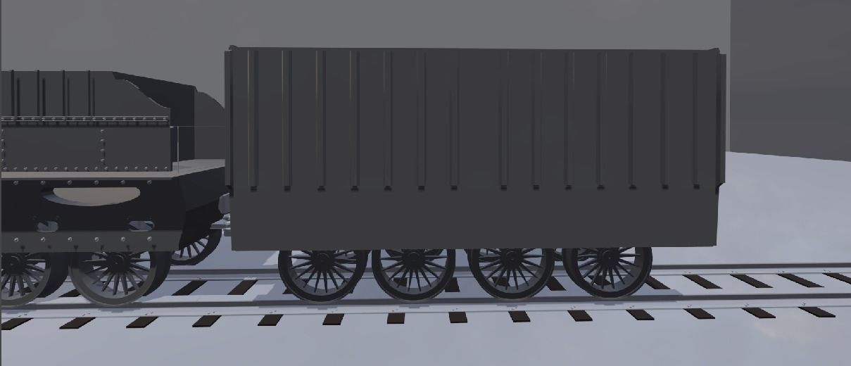 Train Locomotive with wagon 3D model_7