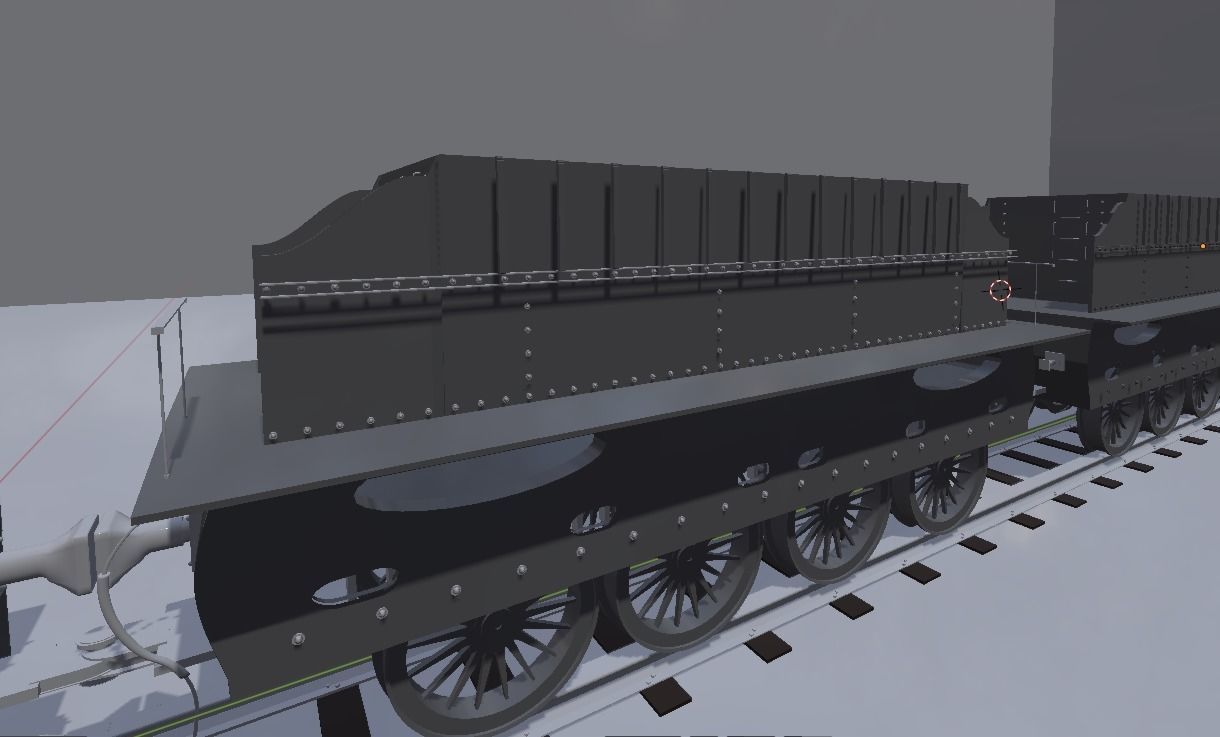 Train Locomotive with wagon 3D model_6