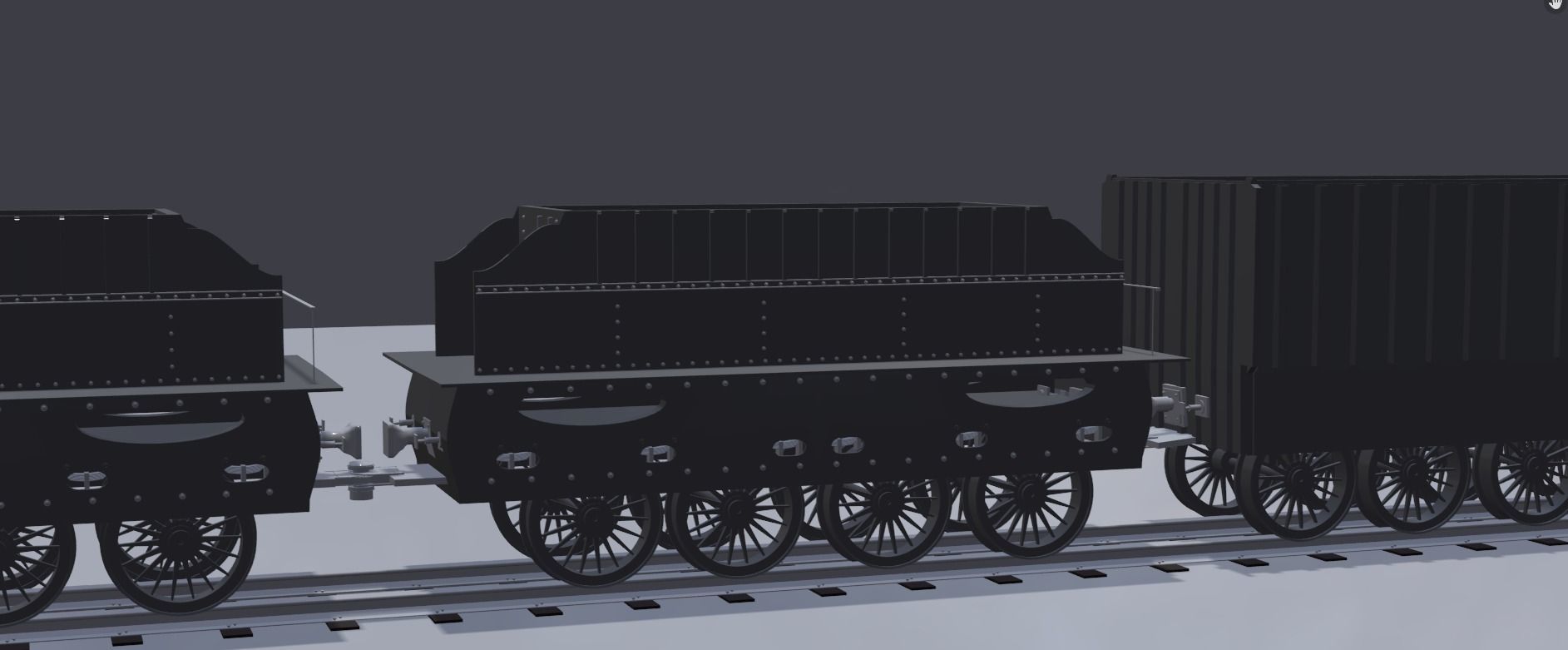 Train Locomotive with wagon 3D model_2