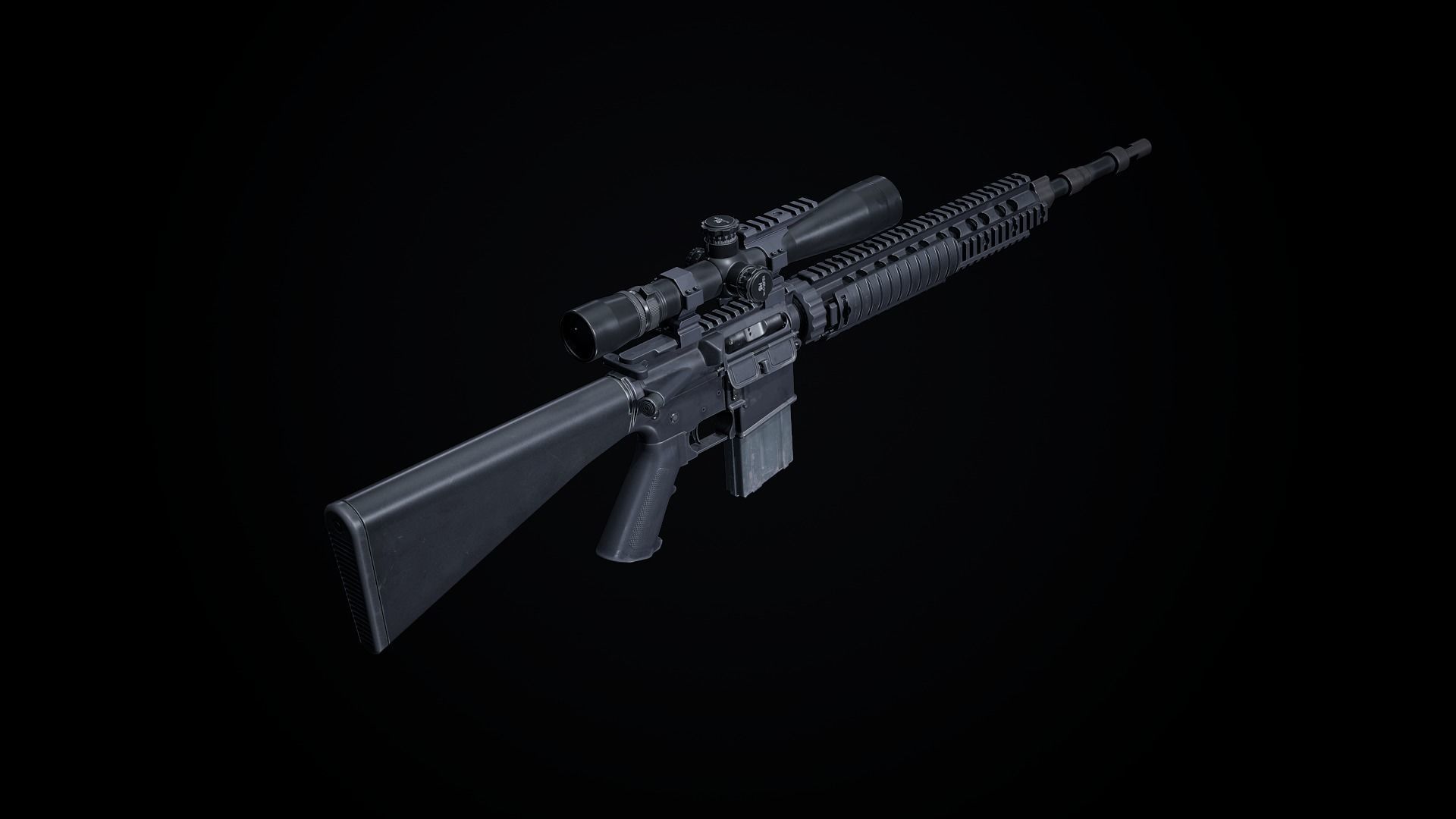 Mk12 PBR sniper rifle scope Low-poly 3D model_4