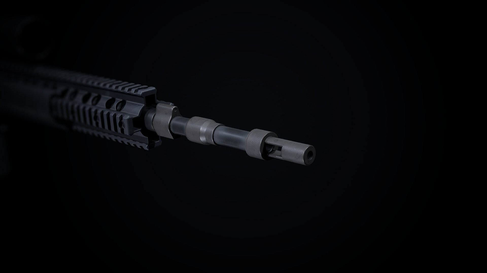 Mk12 PBR sniper rifle scope Low-poly 3D model_2