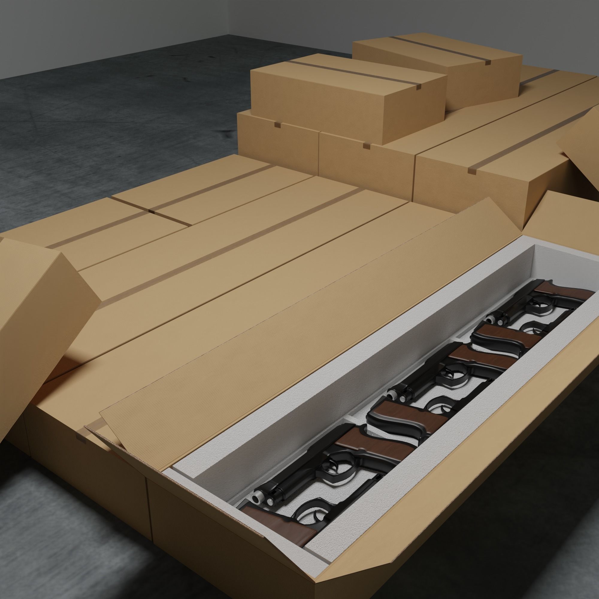 Cardboard Box Low-poly 3D model_6