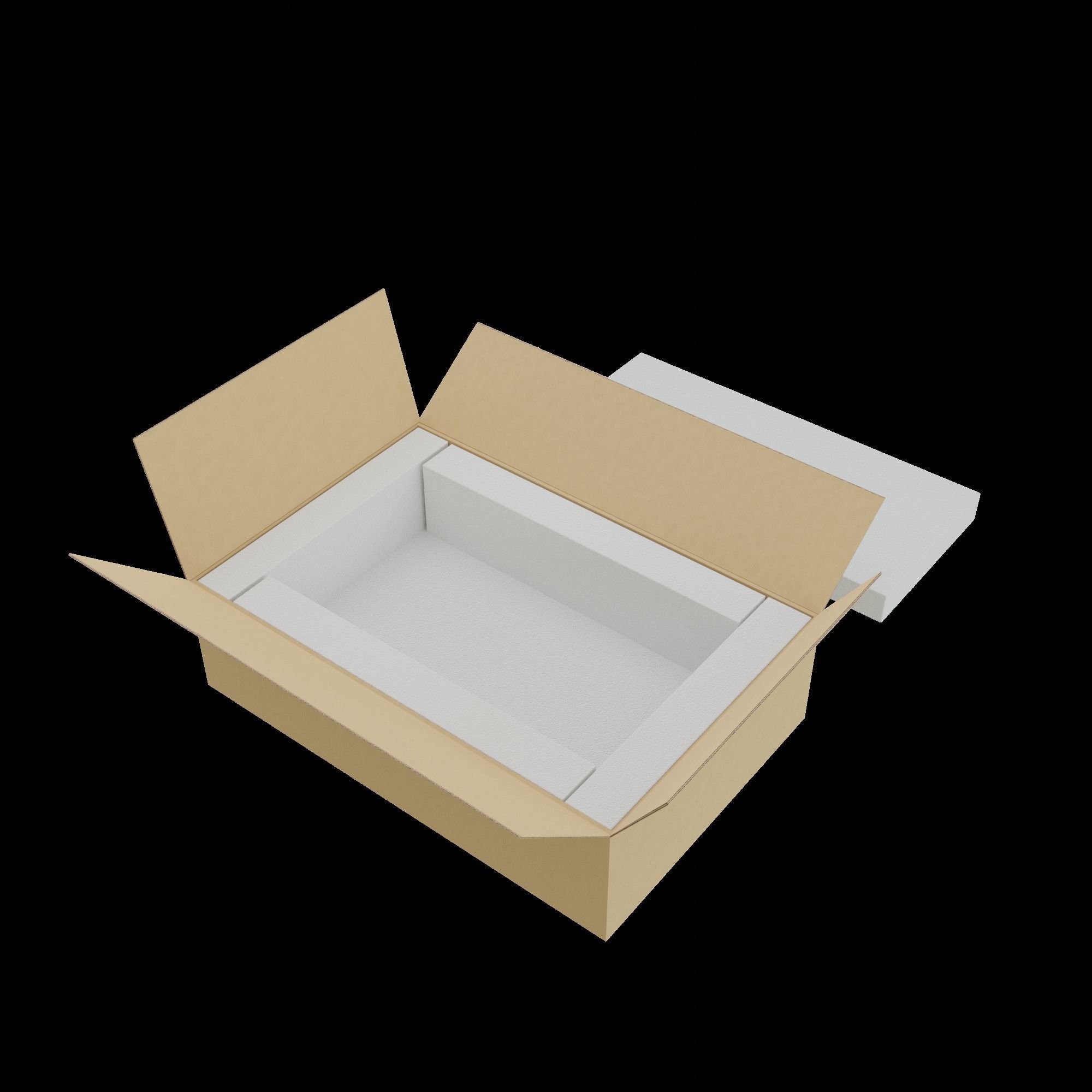 Cardboard Box Low-poly 3D model_2