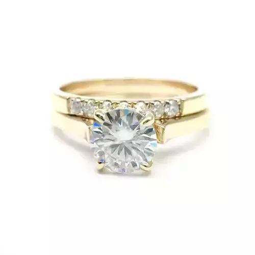 3DM Format Yellow gold bridal set for women