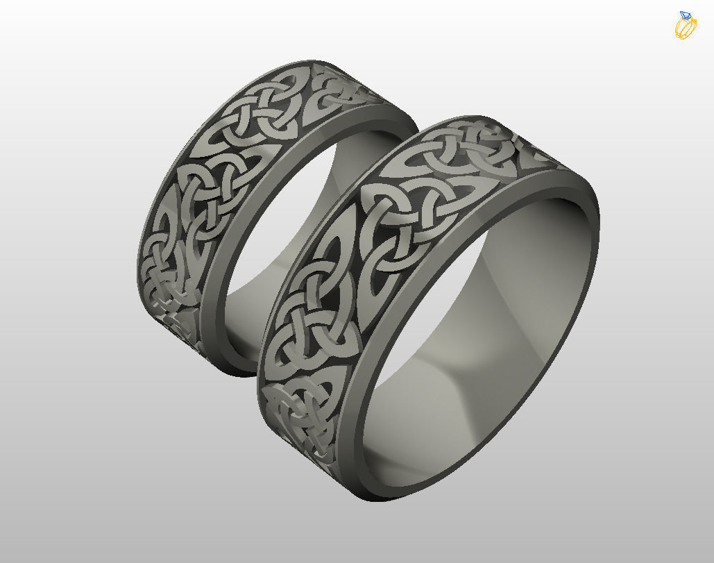 Celtic wedding band 3D print model_34