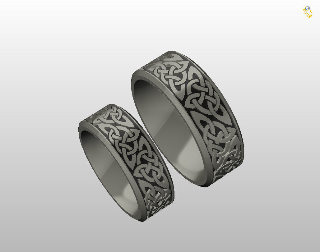 Celtic wedding band 3D print model_30
