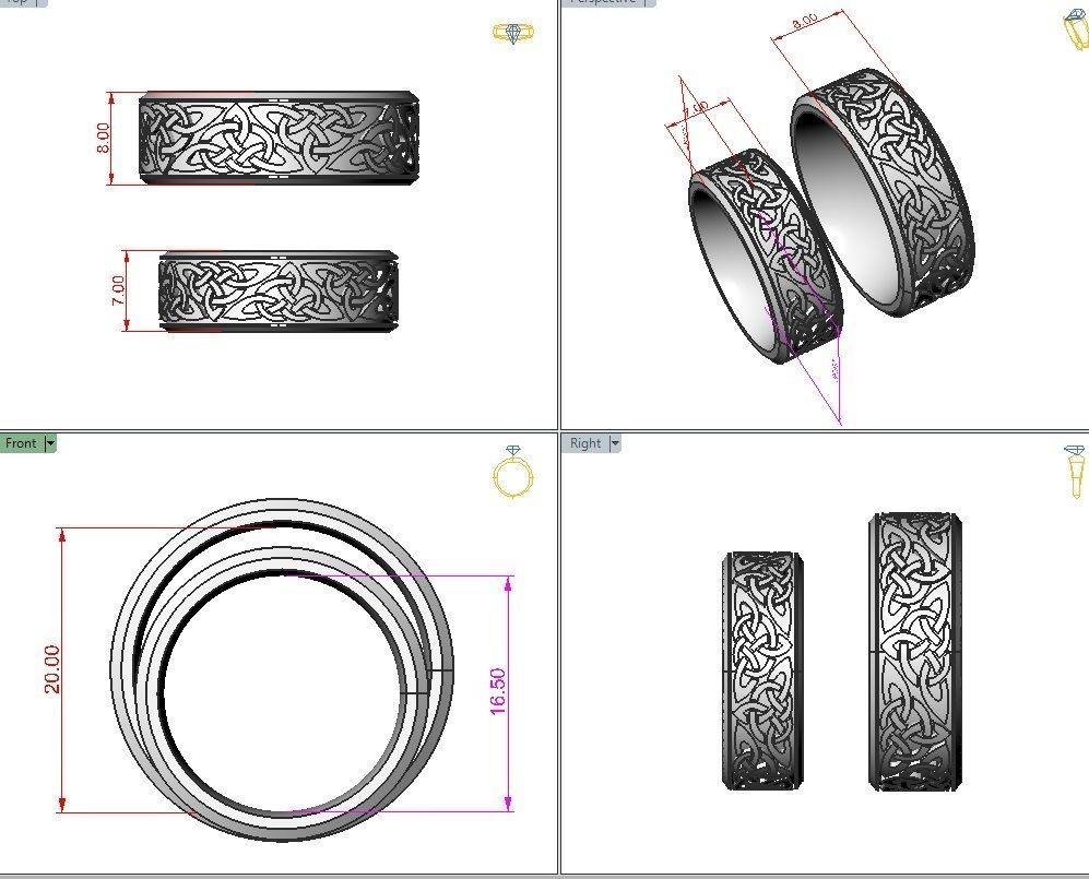 Celtic wedding band 3D print model_2