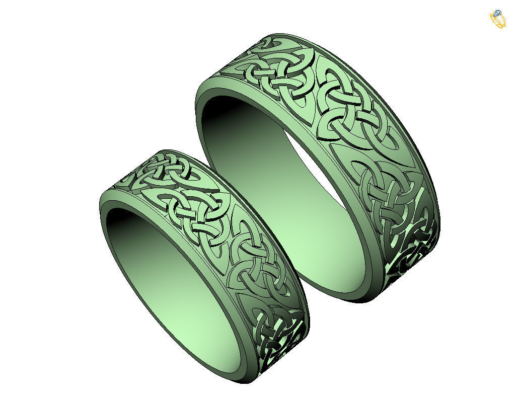 Celtic wedding band 3D print model_49