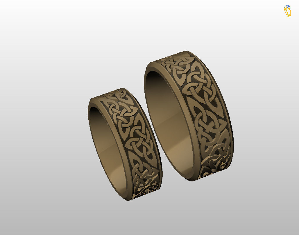 Celtic wedding band 3D print model_13