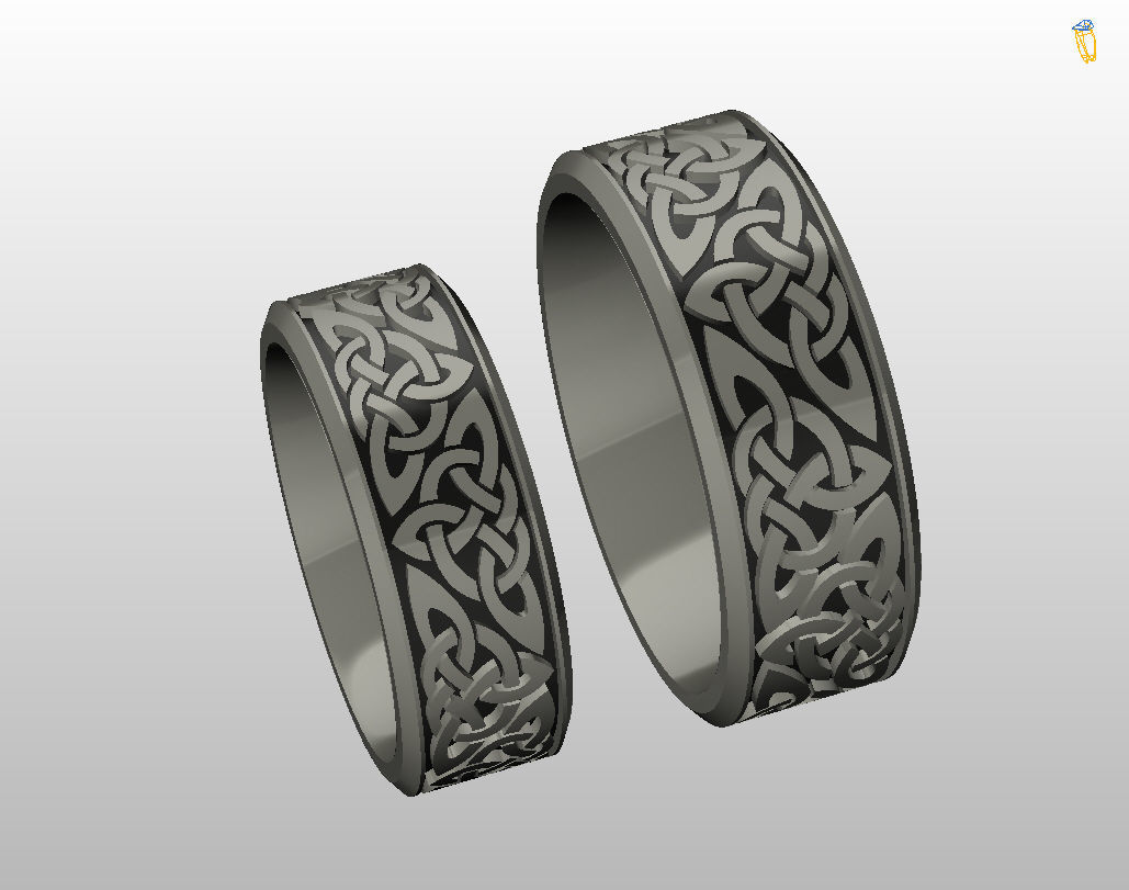 Celtic wedding band 3D print model_31