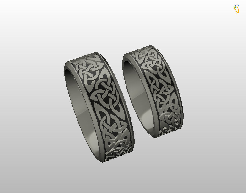 Celtic wedding band 3D print model_40
