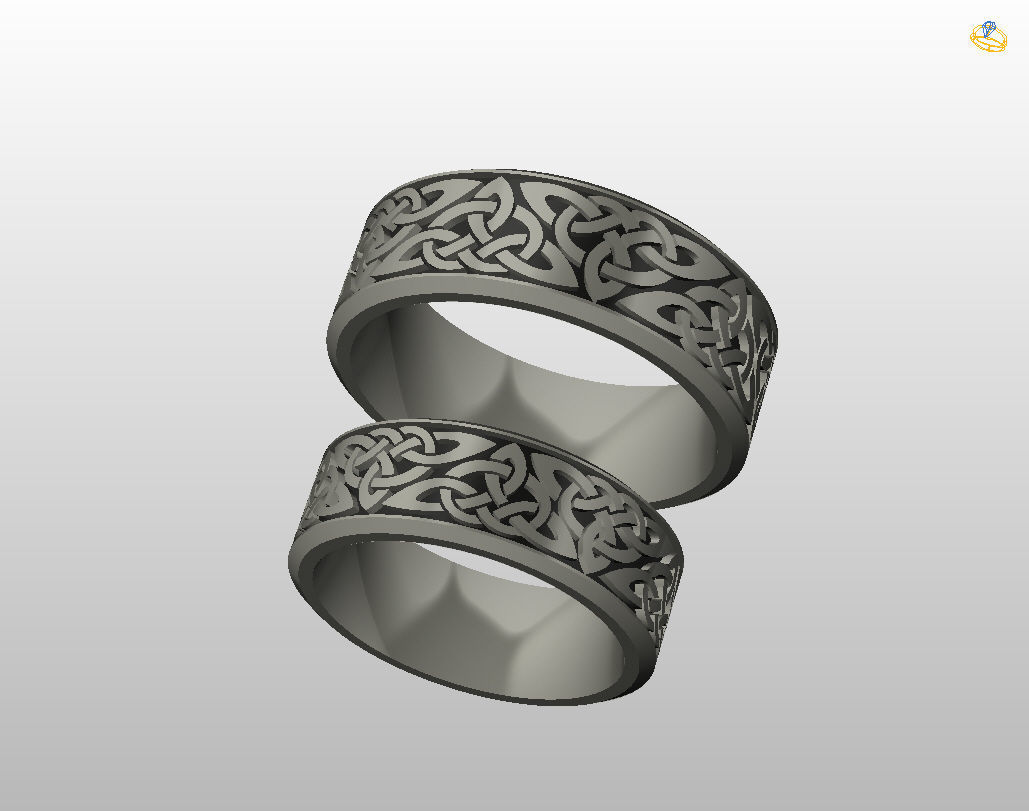 Celtic wedding band 3D print model_28