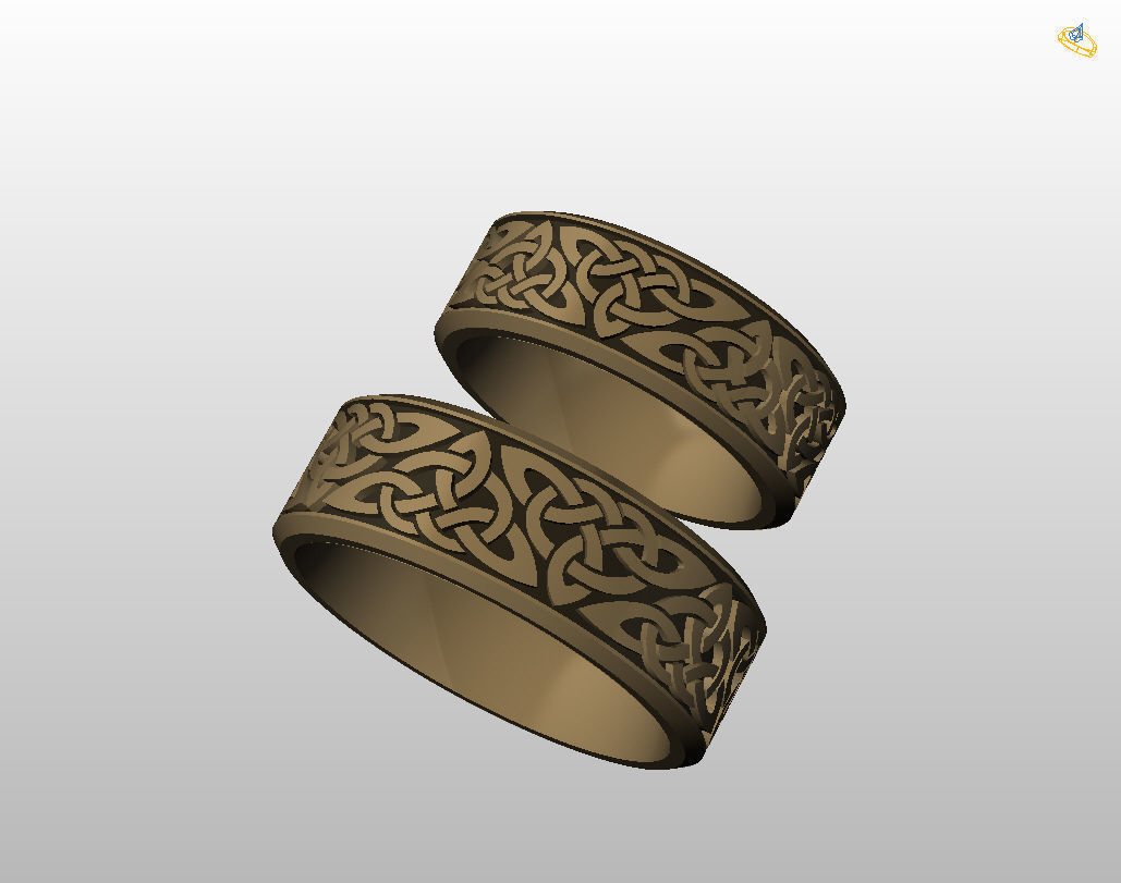 Celtic wedding band 3D print model_21