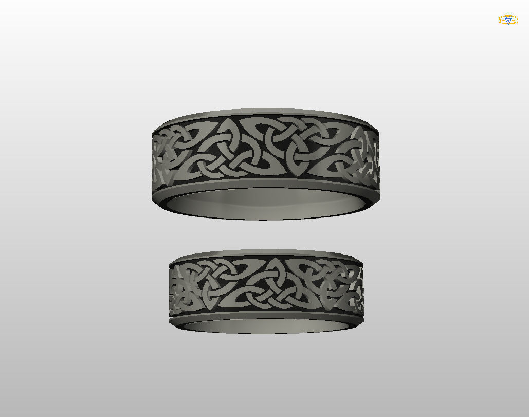 Celtic wedding band 3D print model_45