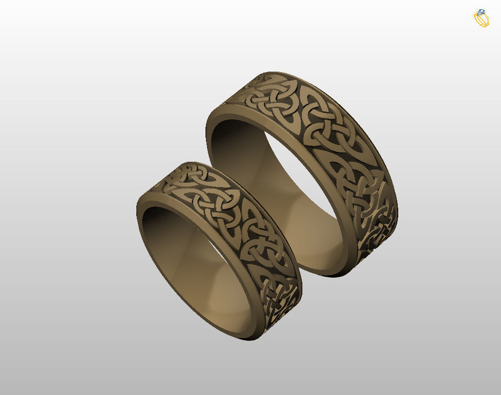 Celtic wedding band 3D print model_12