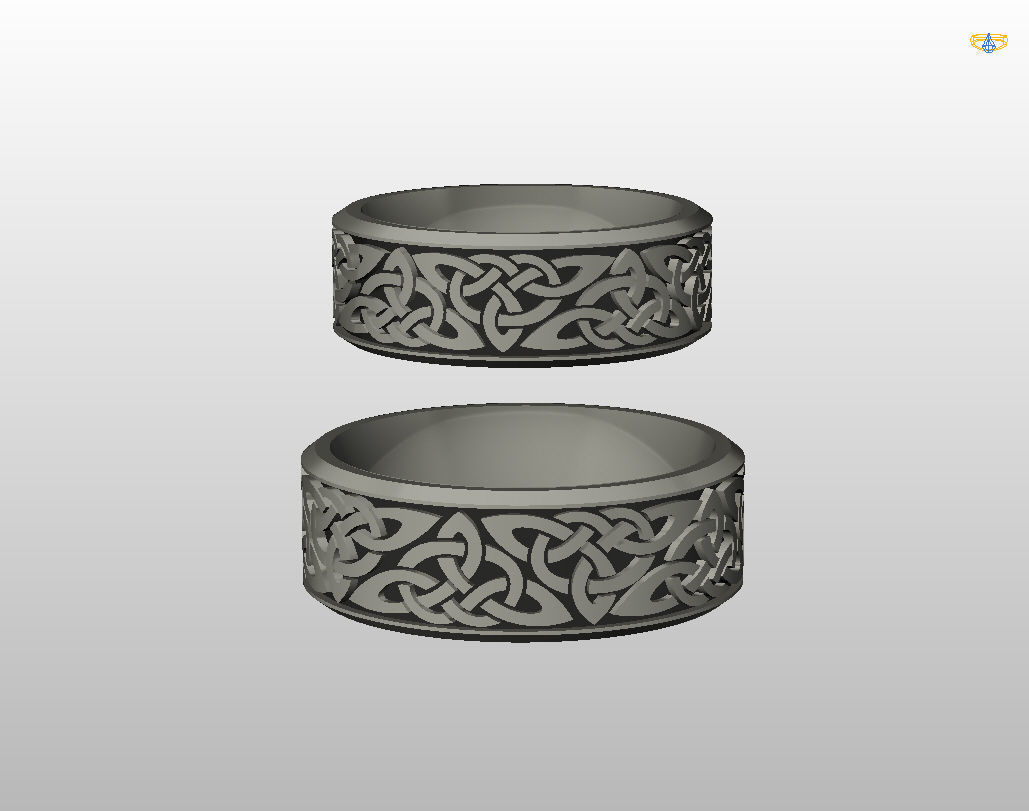 Celtic wedding band 3D print model_38