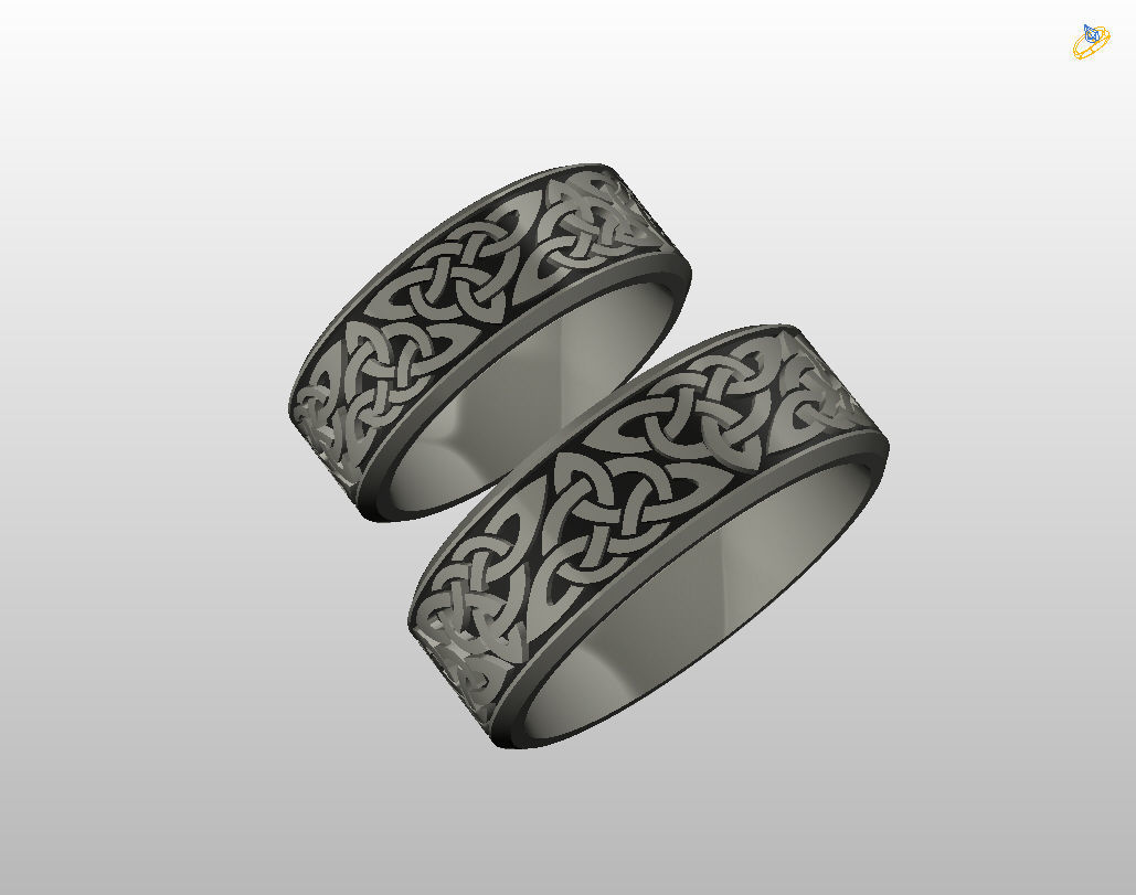 Celtic wedding band 3D print model_35