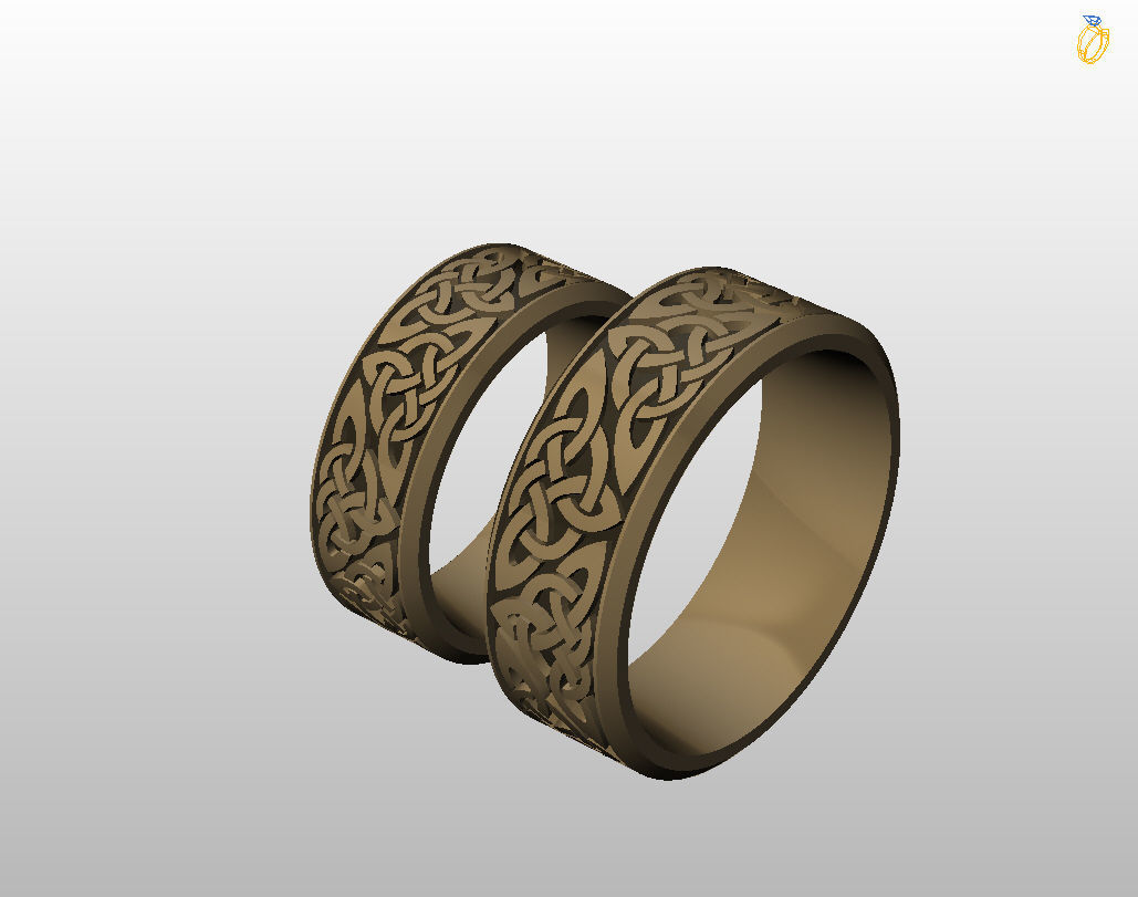 Celtic wedding band 3D print model_16