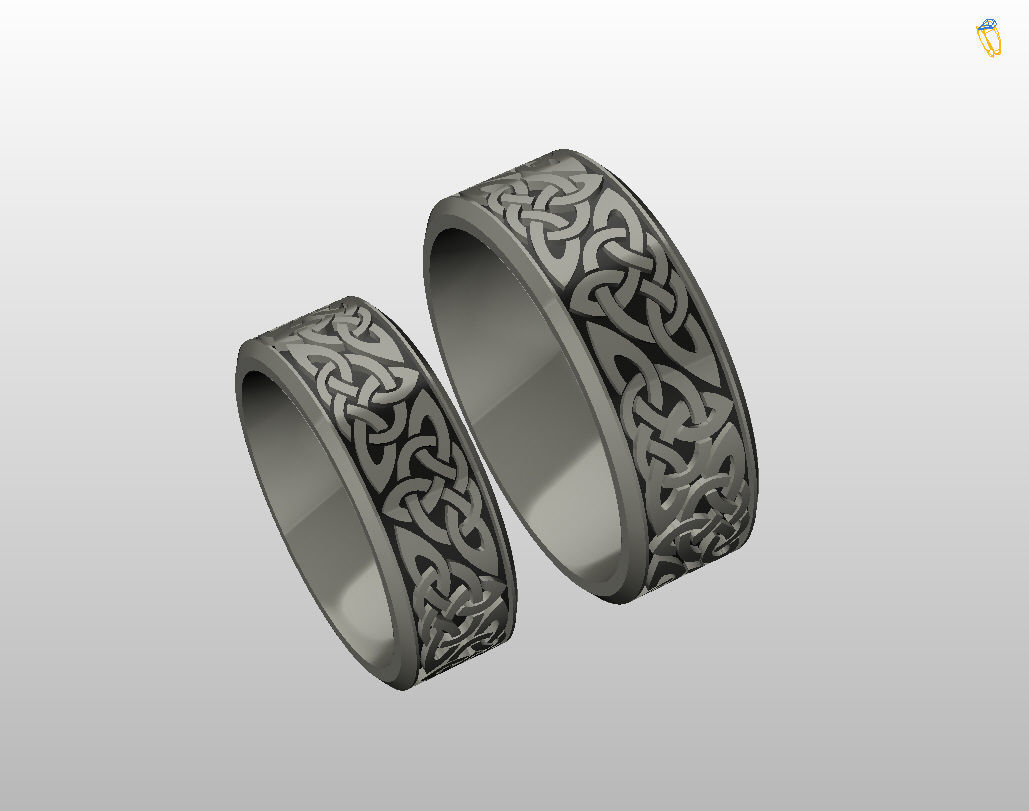 Celtic wedding band 3D print model_48