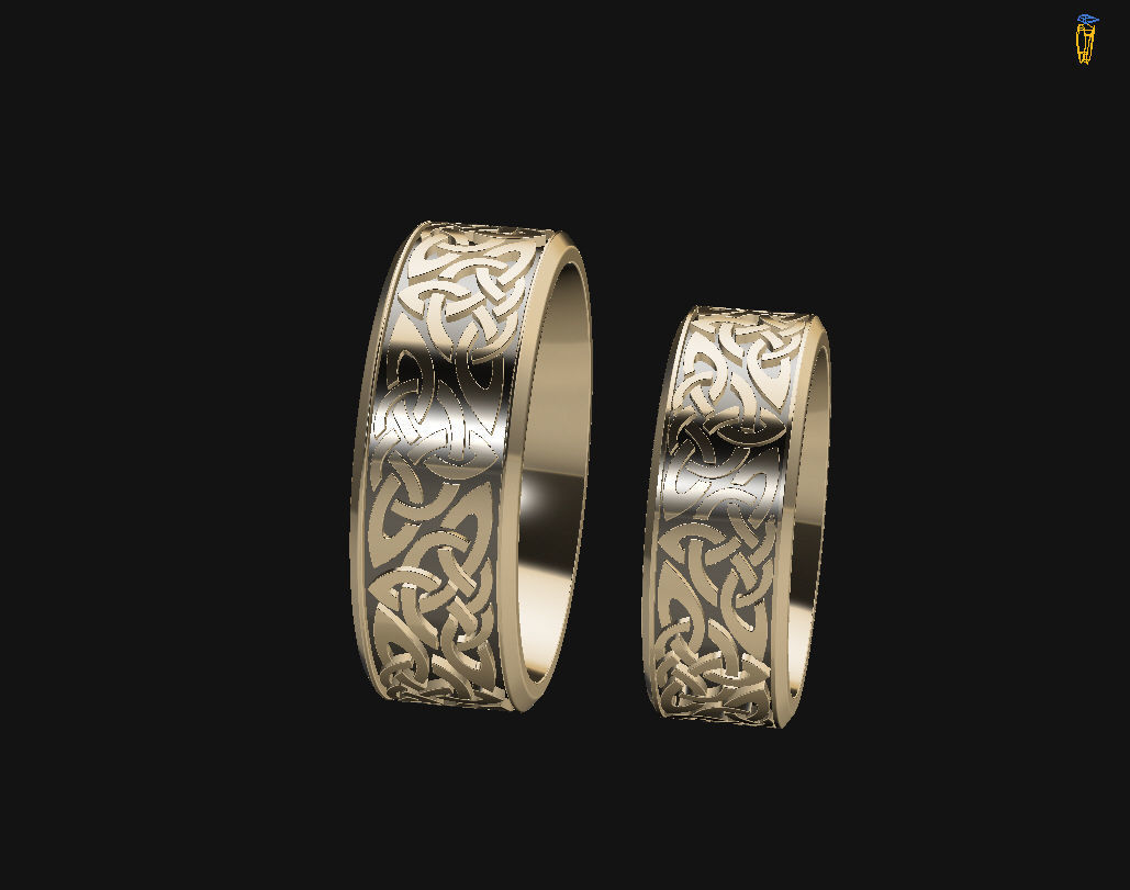 Celtic wedding band 3D print model_9