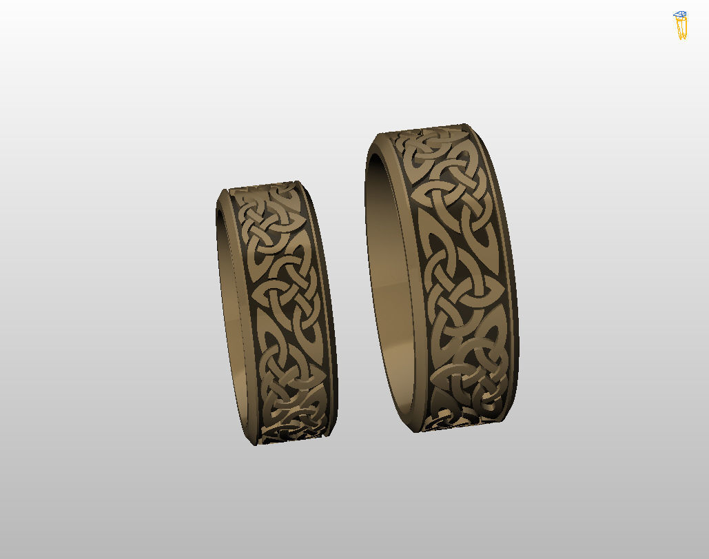 Celtic wedding band 3D print model_14