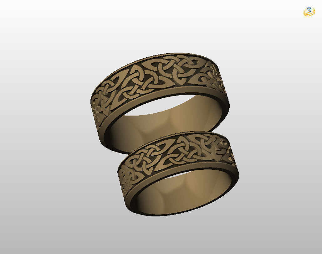 Celtic wedding band 3D print model_10