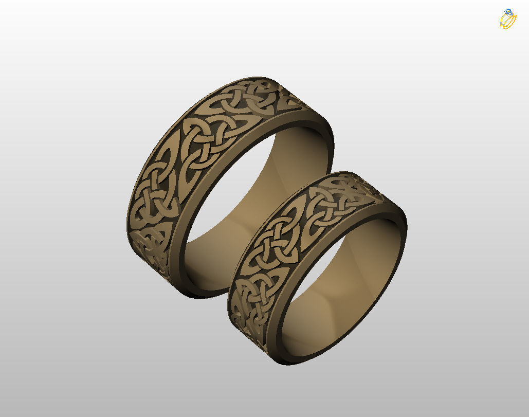 Celtic wedding band 3D print model_25