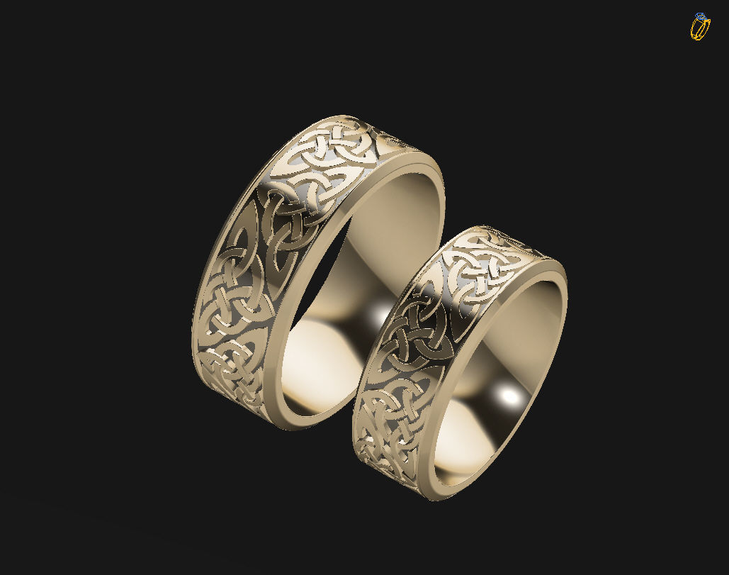 Celtic wedding band 3D print model_7