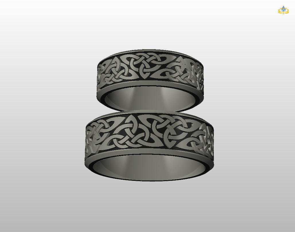 Celtic wedding band 3D print model_36