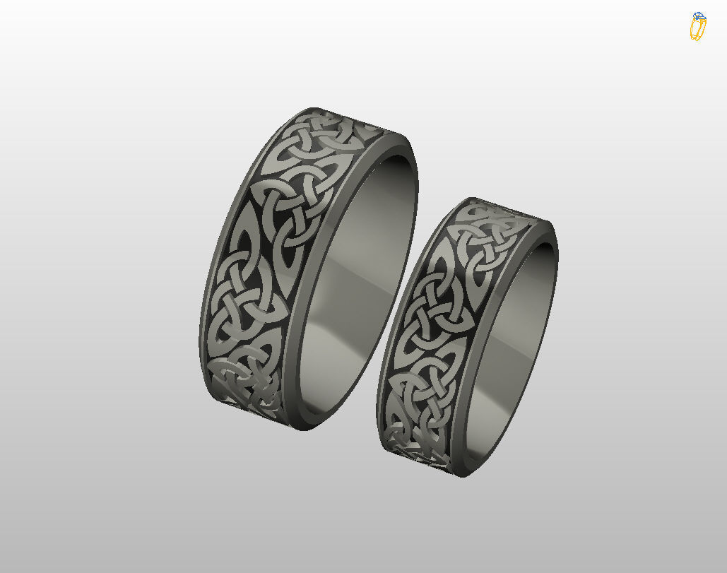 Celtic wedding band 3D print model_42