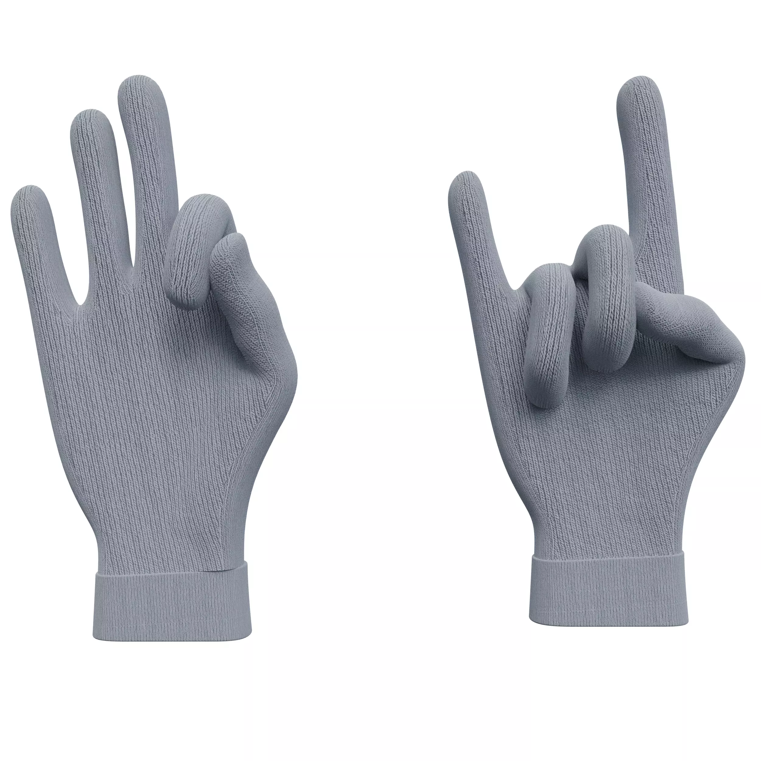 Gloves pair of plastic handles 3D model_0