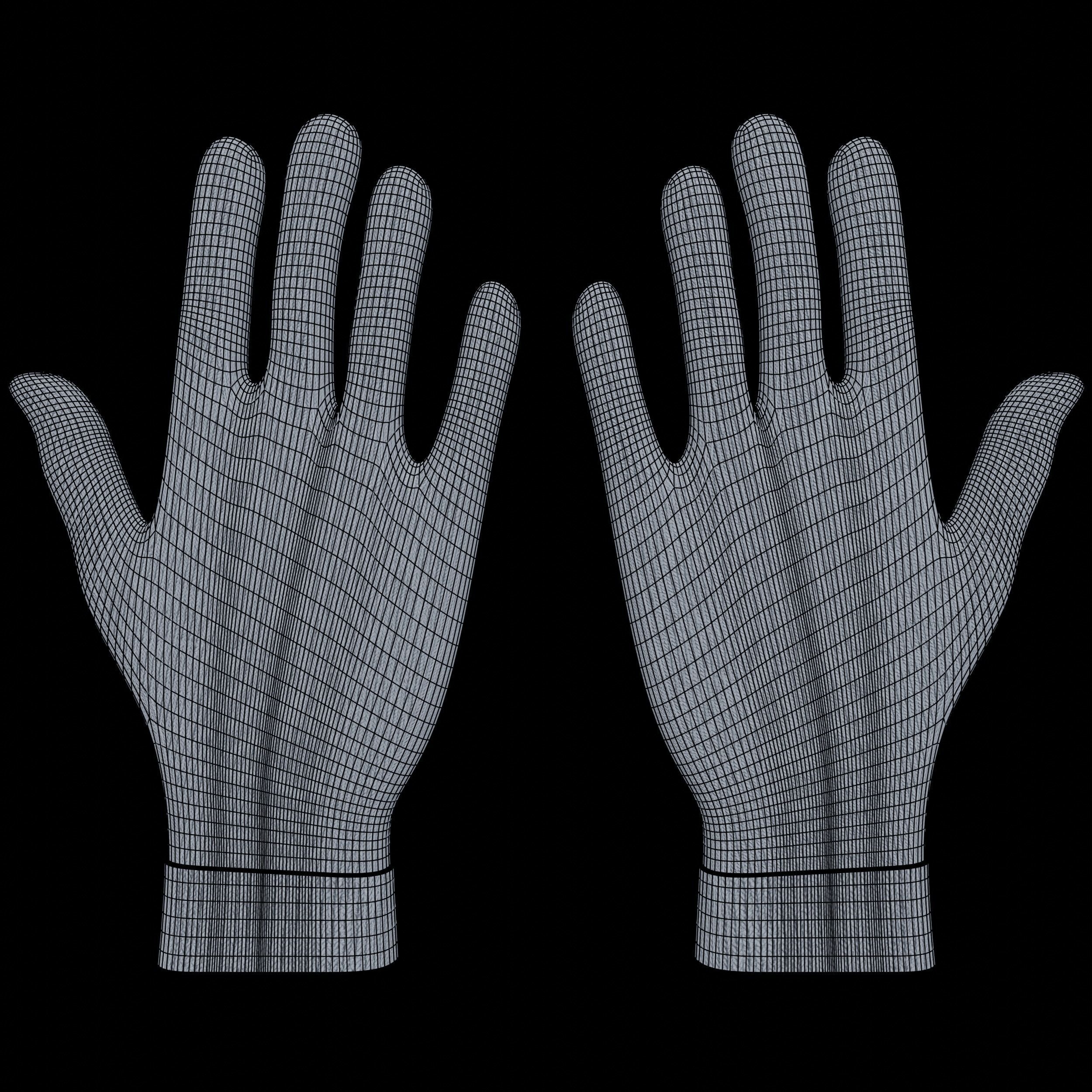 Gloves pair of plastic handles 3D model_8