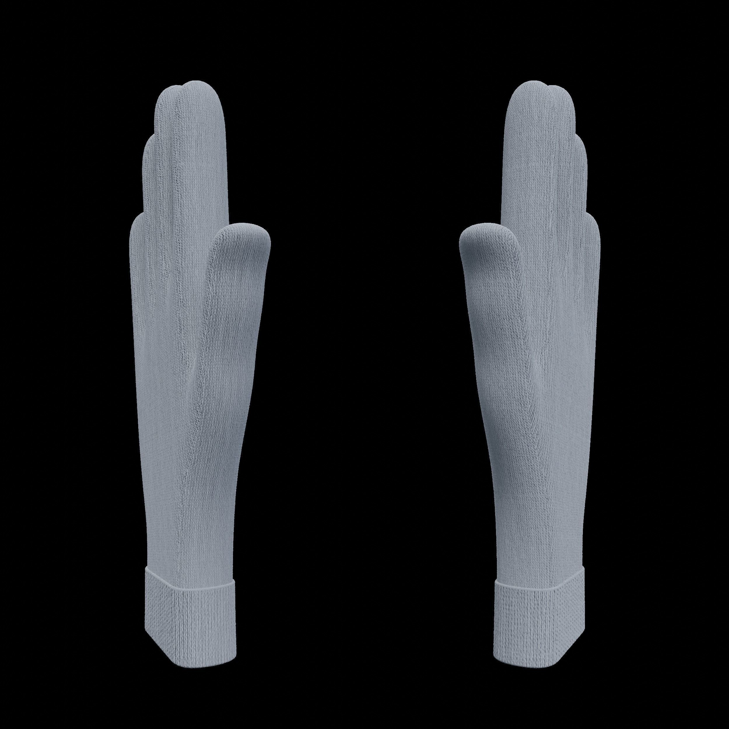 Gloves pair of plastic handles 3D model_5