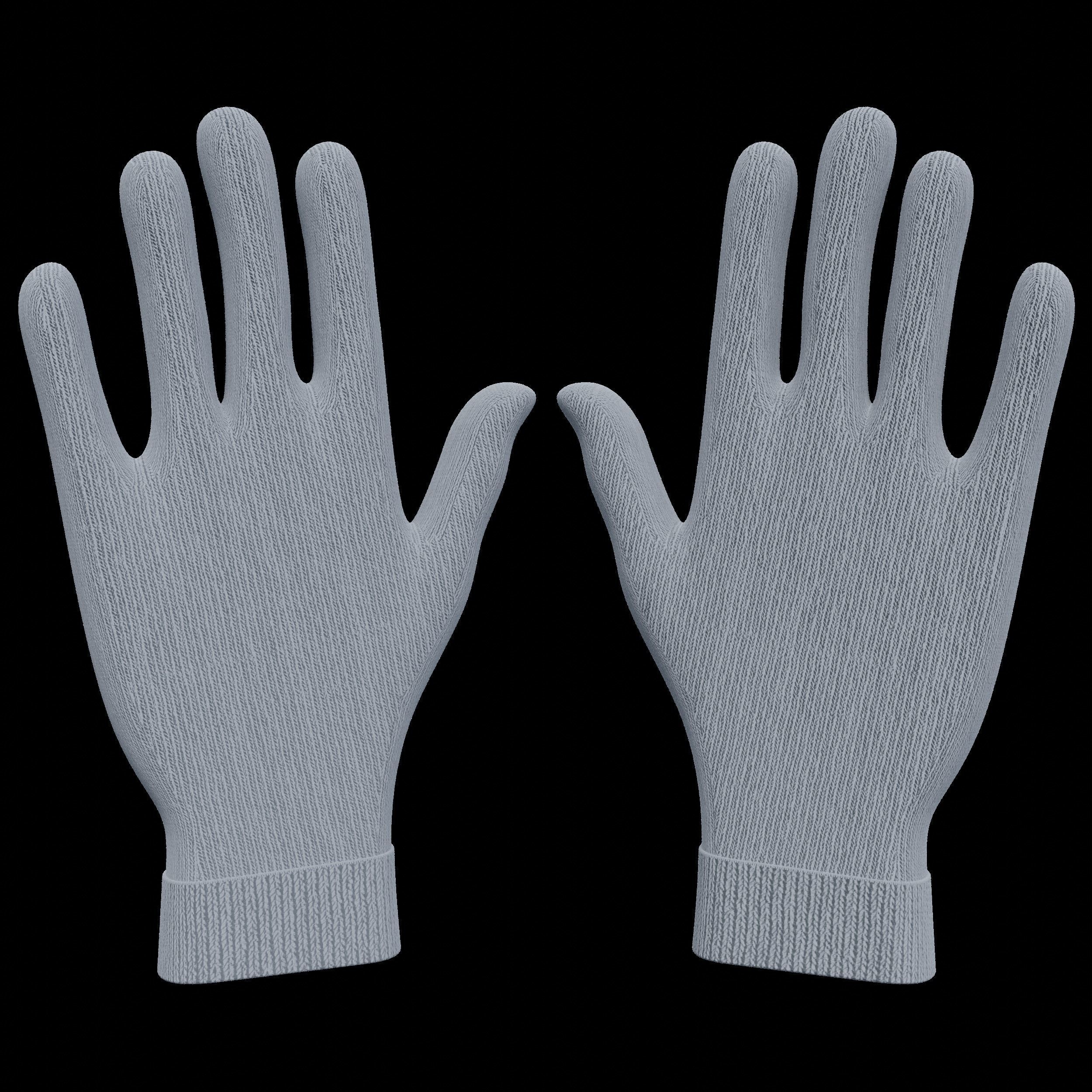 Gloves pair of plastic handles 3D model_4