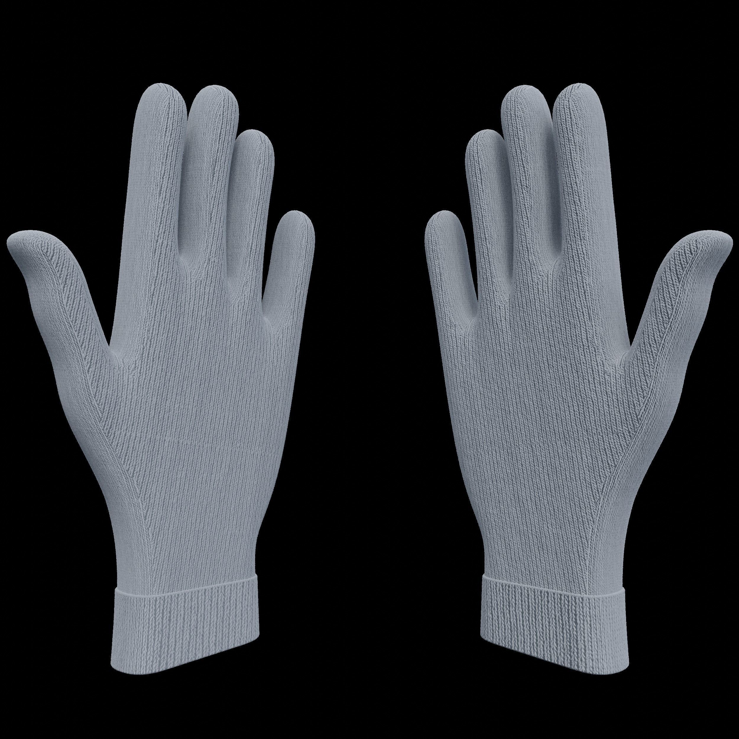 Gloves pair of plastic handles 3D model_6