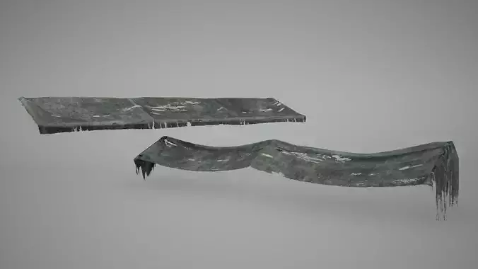 Awning Game Ready Low Poly cloth hanging