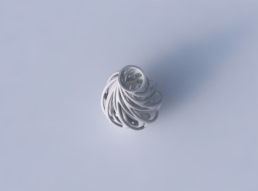 Vase flared with twisted inner and outer lines twisted wavy 3D print model_2