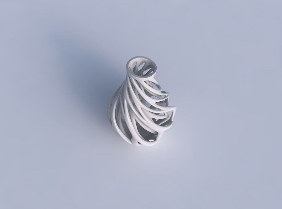 Vase flared with twisted inner and outer lines twisted wavy 3D print model_1