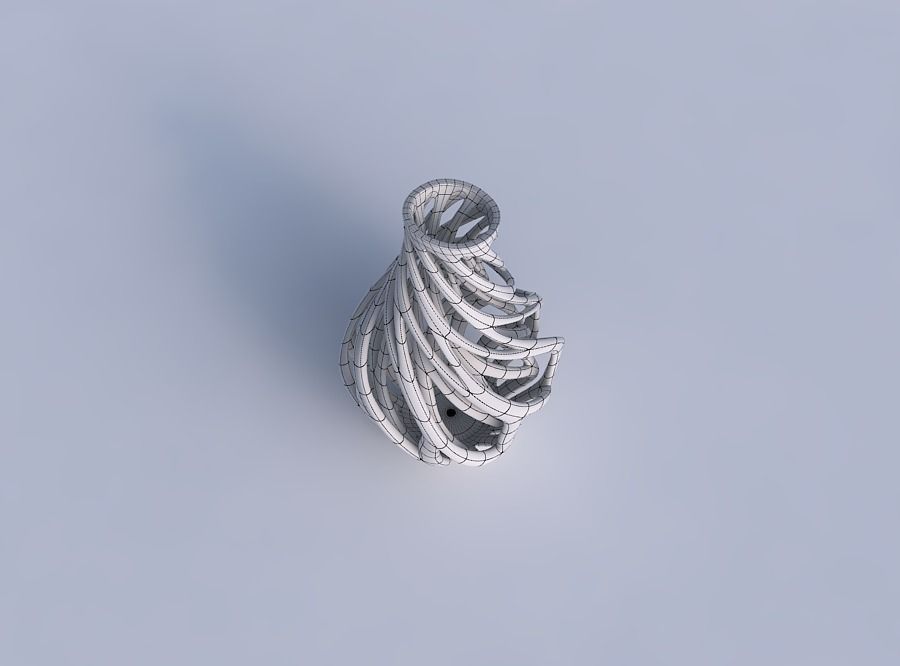 Vase flared with twisted inner and outer lines twisted wavy 3D print model_6