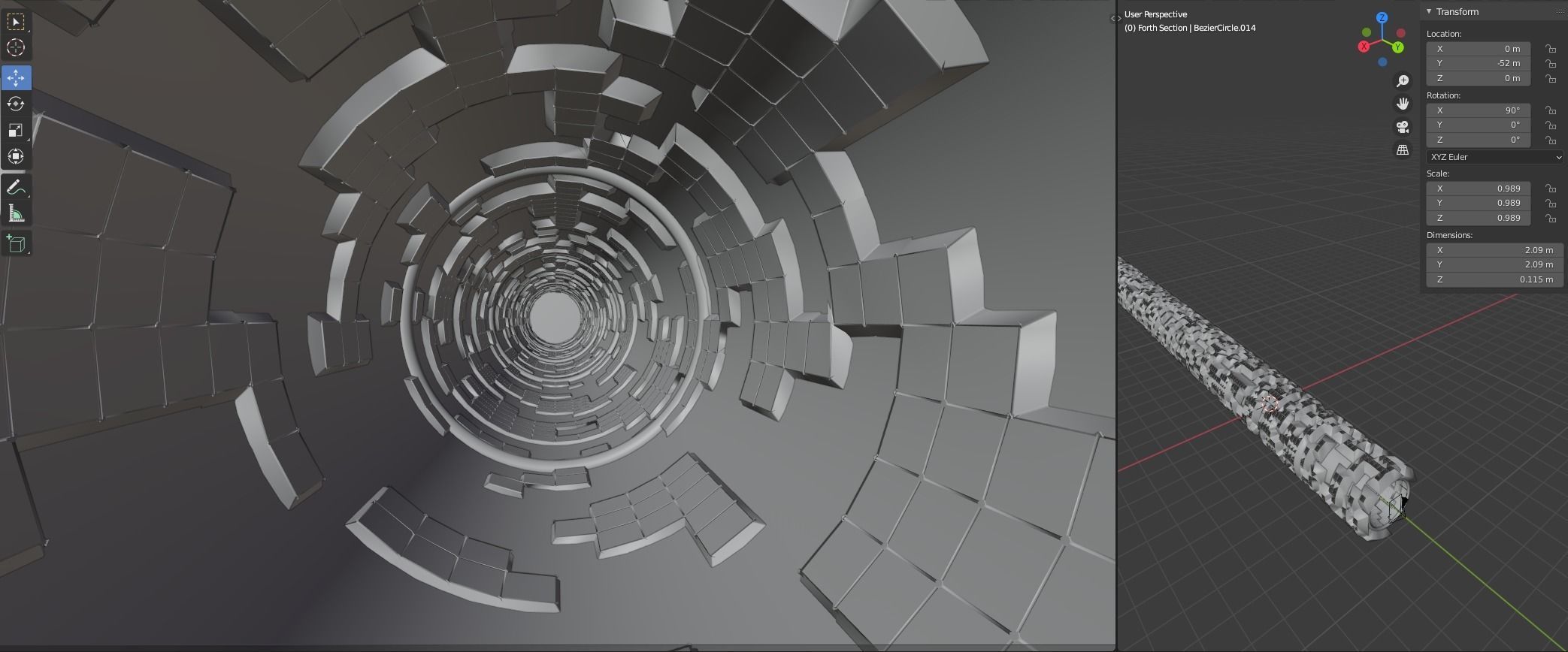 SciFi Tunnel TimeWarp Portal Package 3D model_10