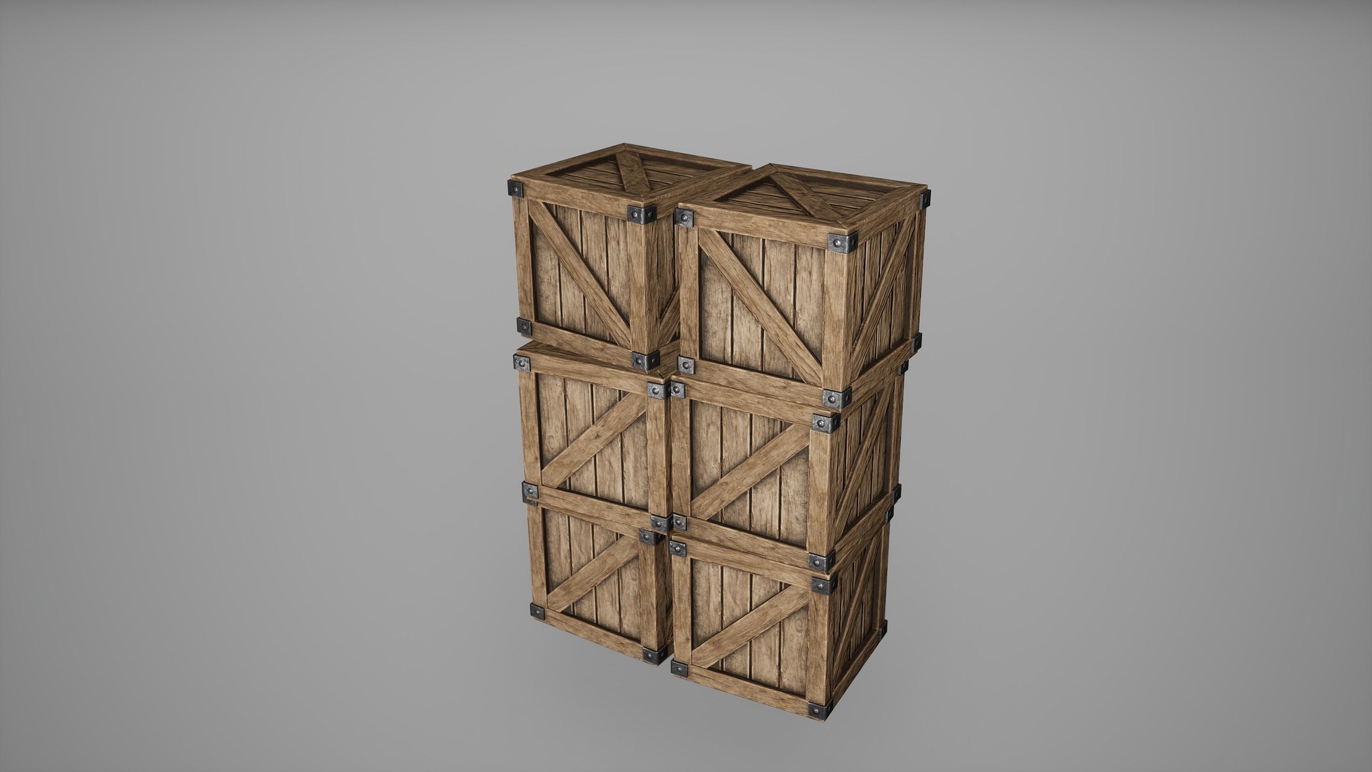 Barrel Set Low Poly Game Ready of wooden barrels Low-poly 3D model_40